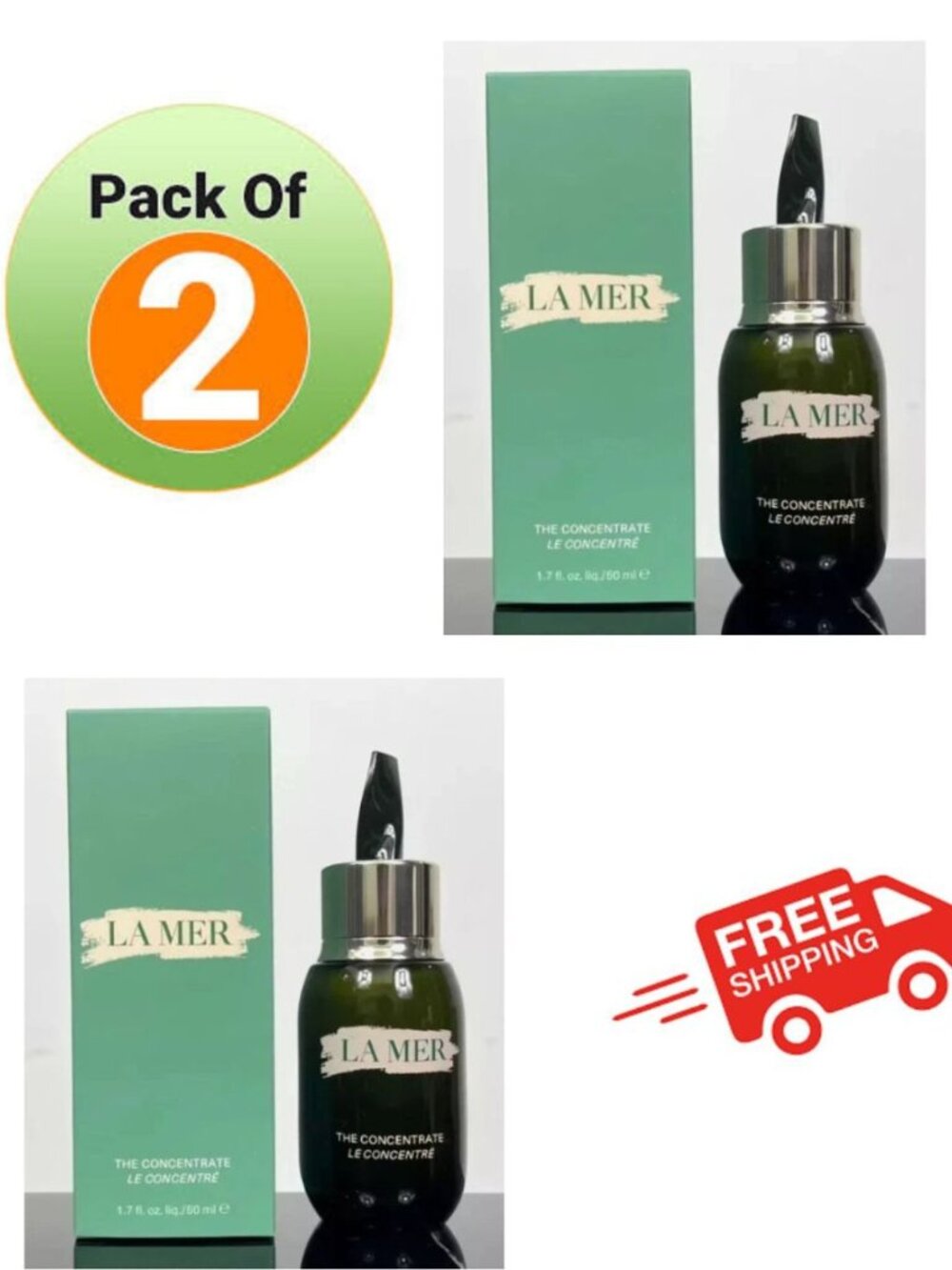 La Mer The Concentrate Intensive Repair Serum 50ml (pack of 2)